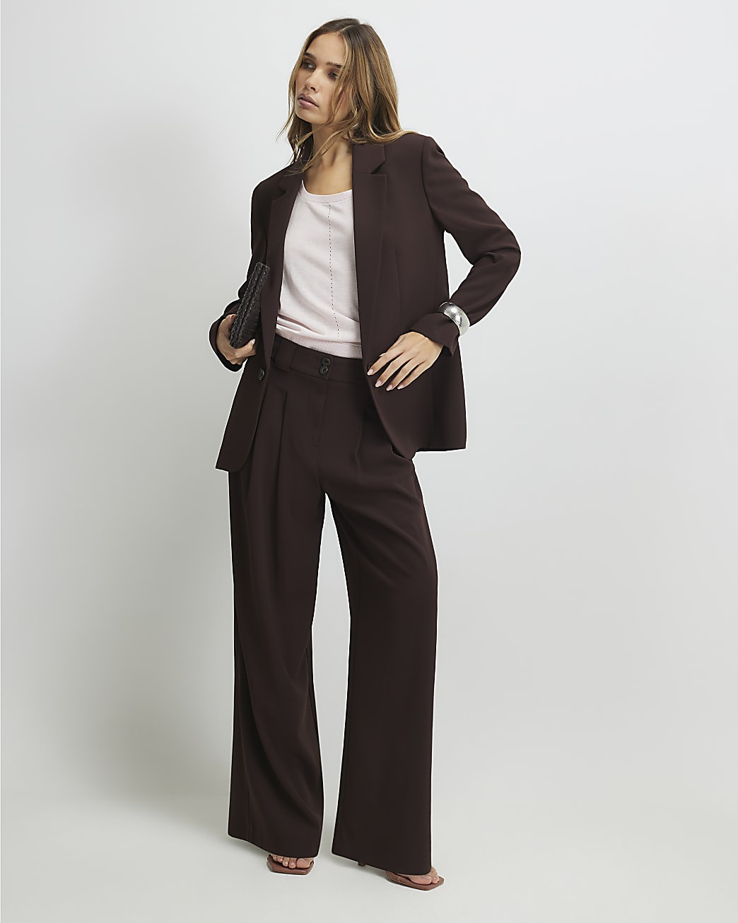 Brown Wide Leg Trousers | River Island UK & IE