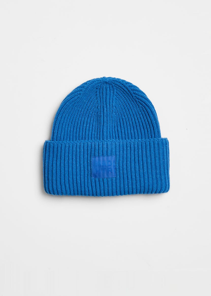 Adult Mad Hatter Ribbed Knit Beanie - Cobalt | Alice & Wonder