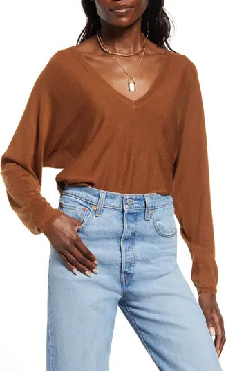 V-Neck Dolman Sleeve Sweater | Nordstrom