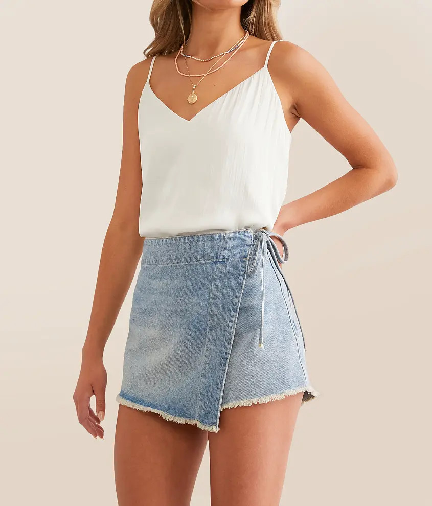 Emmy Denim Wrap Skort | Buckle