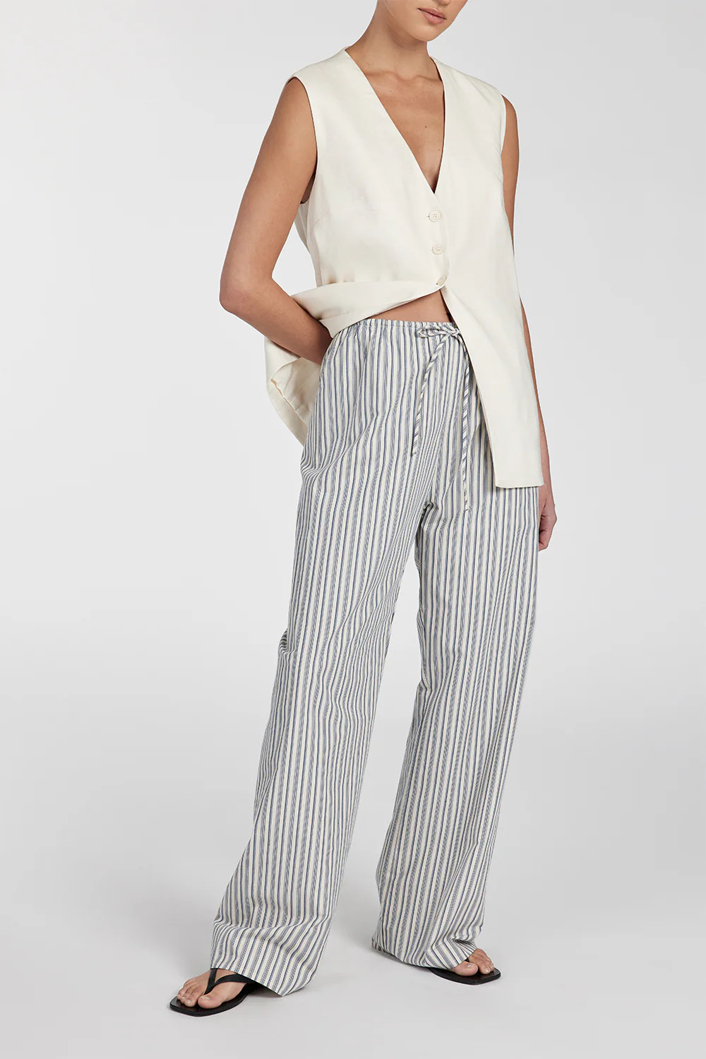 EZRA BLUE STRIPE DRAWSTRING PANT | DISSH