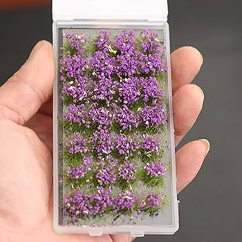 28 Pcs Purple Flower Cluster Flower Vegetation Groups Grass Tufts Static Scenery Model DIY Miniat... | Amazon (US)