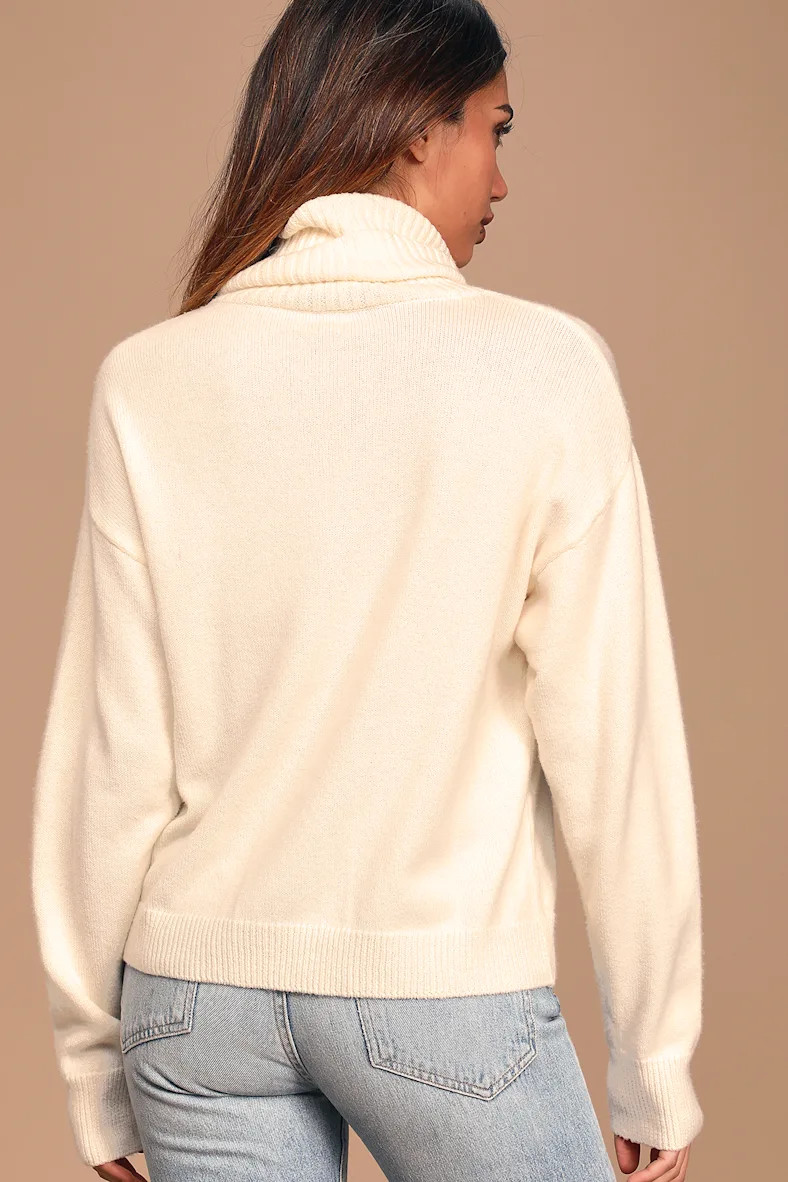 Amazing Memories Ivory Cowl Neck Sweater | Lulus