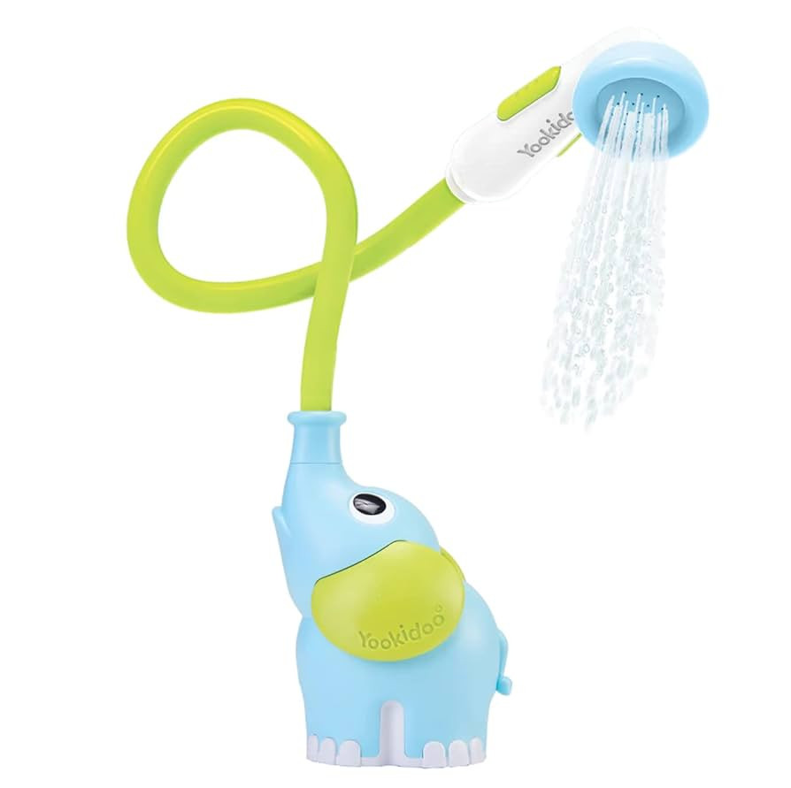 Yookidoo Baby Bath Shower Head - Elephant Water Pump with Trunk Spout Rinser - Control Water Flow... | Amazon (US)