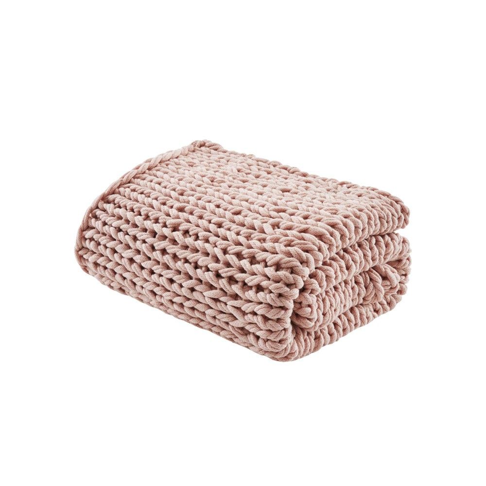 Chunky Double Knit Handmade Throw Blanket Blush, Adult Unisex, Size: 50x60 inches | Target