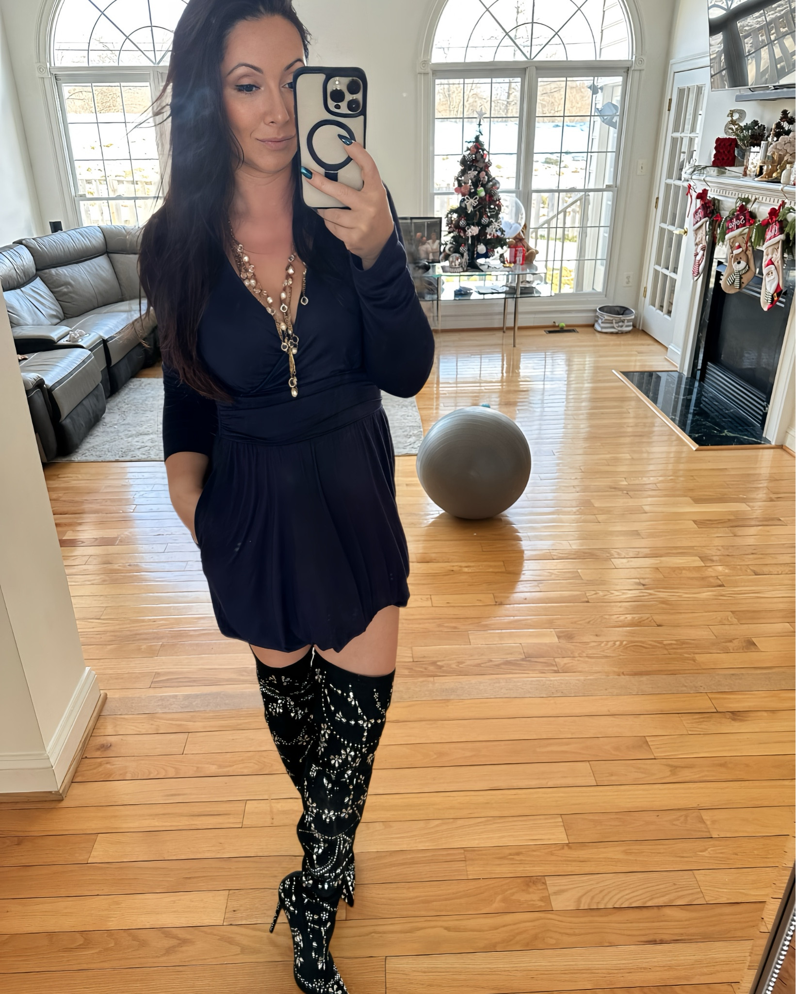 I was so excited about these I didn’t even realize my mirror wasn’t selfie ready! But at least you get to buy them on this crazy sale if you want them , before they sell out! Over the knee boots with full zipper in the back , wide calf boots, sexy boots, rhinestone boots. 

#LTKStyleTip #LTKShoeCrush #LTKFindsUnder100