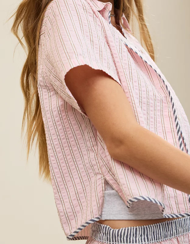 Aerie Seersucker Short Sleeve Top | Aerie