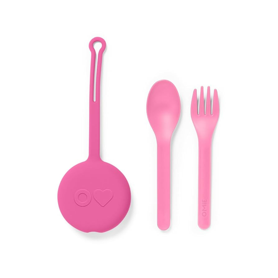 Omie OmieBox Kids Utensils Set with Case - 2 Piece Plastic, Reusable Fork and Spoon Silverware wi... | Amazon (US)