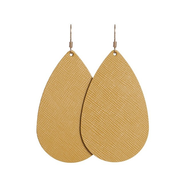 Marigold Leather Earrings | Nickel and Suede