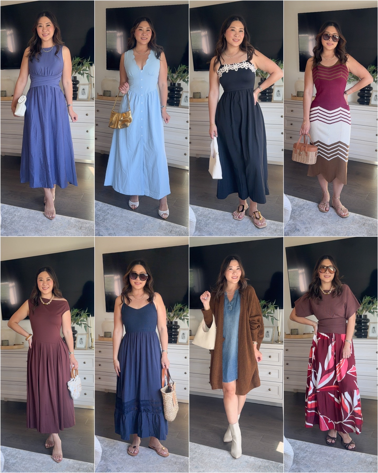 CUPSHE try on // pre-fall outfits // dresses // coverups // top and skirt Code MODE15 for 15% off $75+ Dark Blue Dress: Small Light Blue: Small Black Dress: Small Maroon/Brown Knit Dress: Small Navy Dress: Small Chocolate Brown Dress: Small Denim Dress: Medium Cardigan: Small Brown Top: Small Skirt: Medium

#LTKmomlife #LTKgrwm #LTKootd