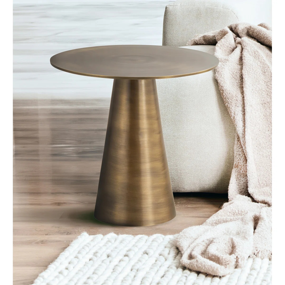 Kechia Antique Brass Finished Side Table | Wayfair North America