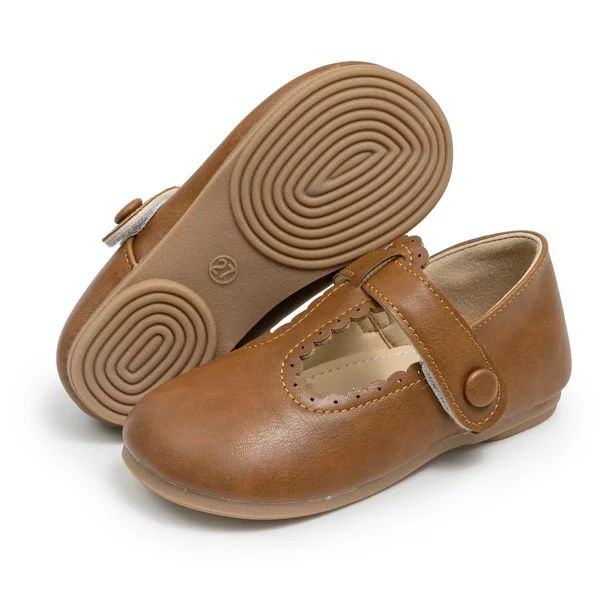 Meckior Toddler Girls Dress Shoes Little Girls Mary Jane Soft Sole Princess Shoes for Little Kids | Walmart (US)