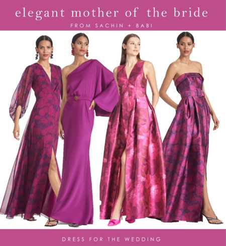 Gorgeous raspberry and magenta hues for mother of the bride dresses. Gorgeous formal dresses for weddings. Follow Dress for the Wedding for more wedding guest dresses, bridesmaid dresses, wedding dresses, and mother of the bride dresses. 

#LTKSeasonal #LTKOver40 #LTKWedding