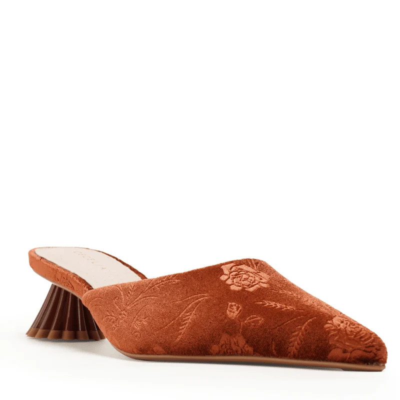 MELONY - COGNAC VELVET MULE | Cecelia New York