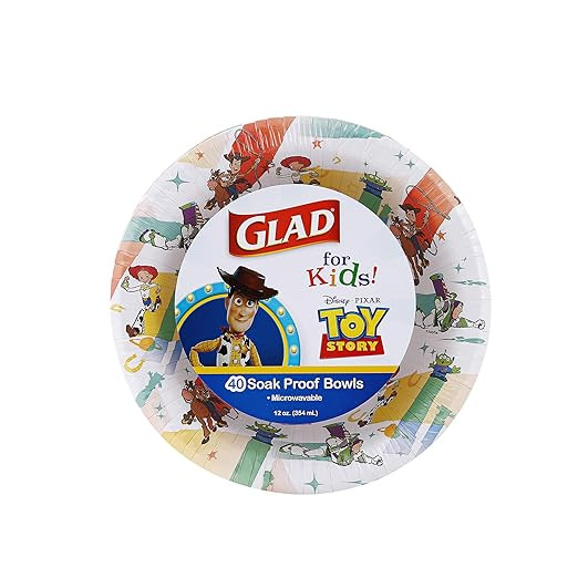 Glad for Kids Disney Pixar Toy Story Paper Bowls - Disposable Bowls with Kid-Friendly Design, Dur... | Amazon (US)