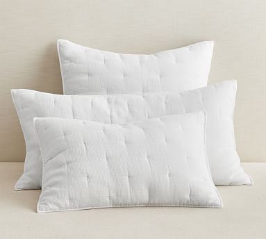 Belgian Flax Linen Waffle Quilted Sham | Pottery Barn | Pottery Barn (US)