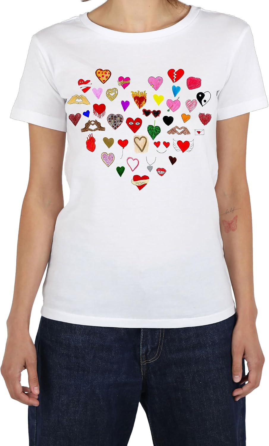 Unfortunate Portrait Women's Hearts Short Sleeve Tee | Amazon (US)