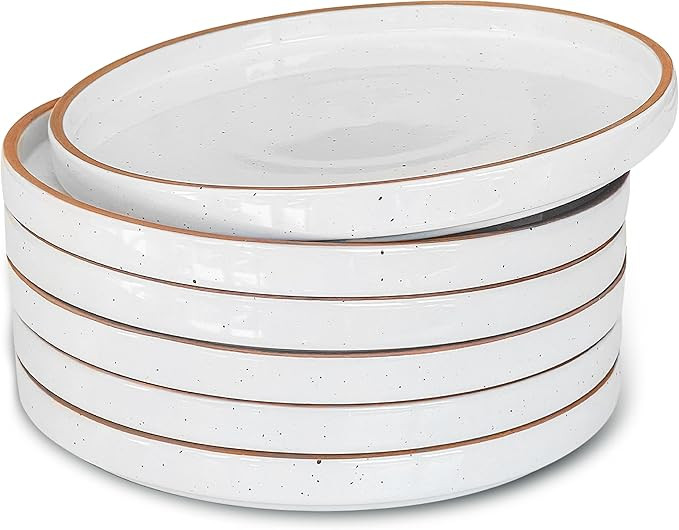 Mora Ceramic Flat Plates Set of 6-8 in - The Dessert, Salad, Appetizer, Small Lunch, etc Plate. M... | Amazon (US)
