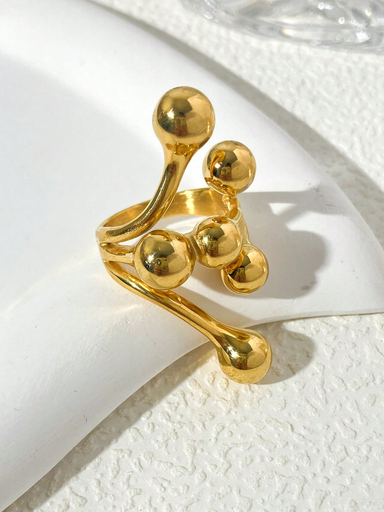 Mazuer Mazuer Vintage European And American Style Stainless Steel Asymmetrical-Shaped Ring With S... | SHEIN