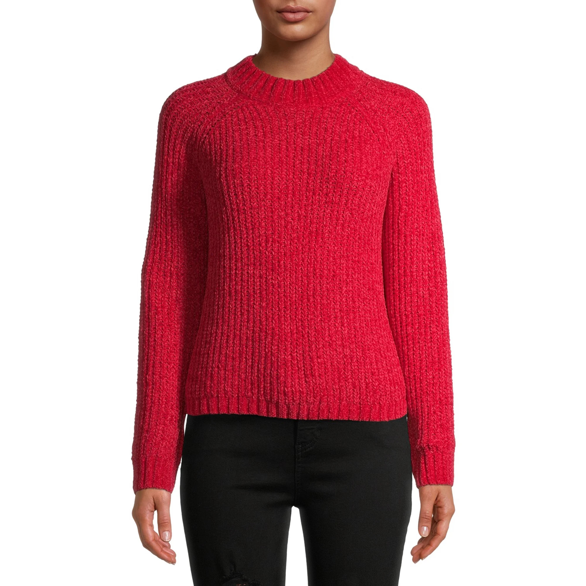 No Boundaries - No Boundaries Juniors Mockneck Chenille Sweater - Walmart.com | Walmart (US)