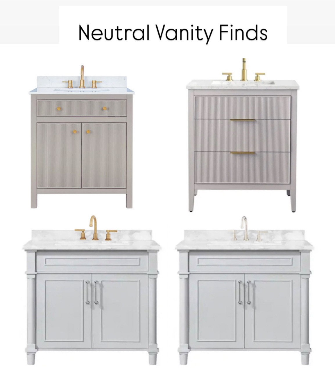 Classic Neutral Vanity finds with champagne bronze, gold and chrome faucet options from some of my favorite places to shop! 🤍

#LTKHome