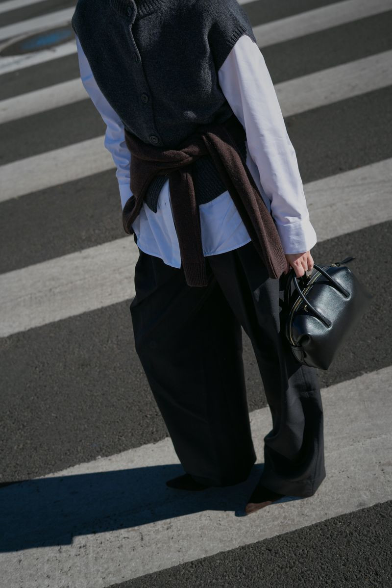 Button down and vest #sweater #vests #buttondown #trouser #handbag 

 #LTKdayinmylife #LTKgrwm #LTKootd