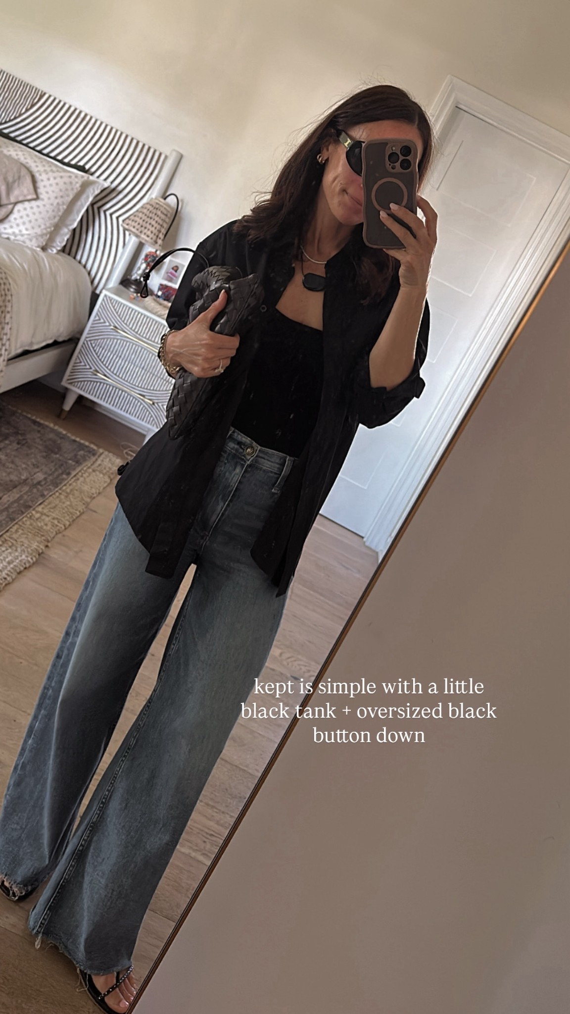 Kept it simple for today’s outfit 
Love a good oversized black button down to elevate any outfit 

#LTKOver40 #LTKPetite