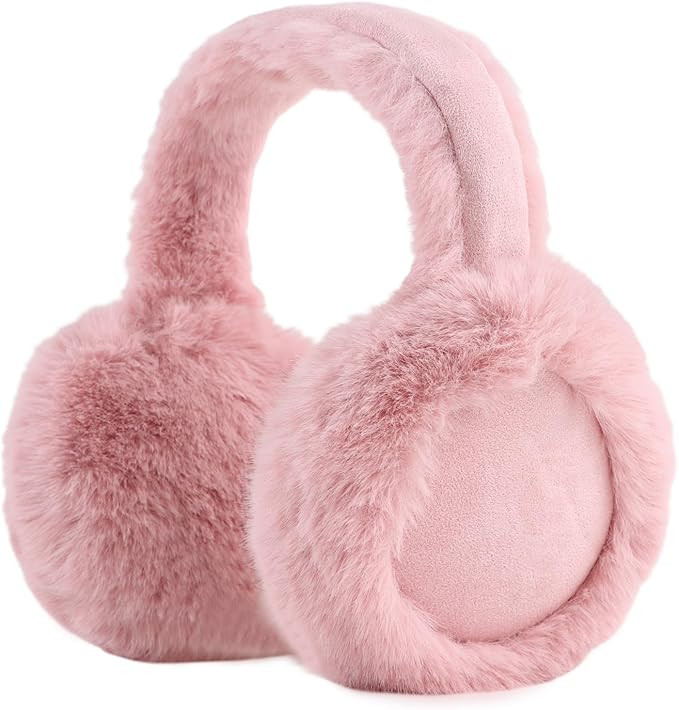 Zsedrut Winter Women Earmuff Foldable Ear Warmer Fluffy Ear Cover Warm Outdoor | Amazon (US)