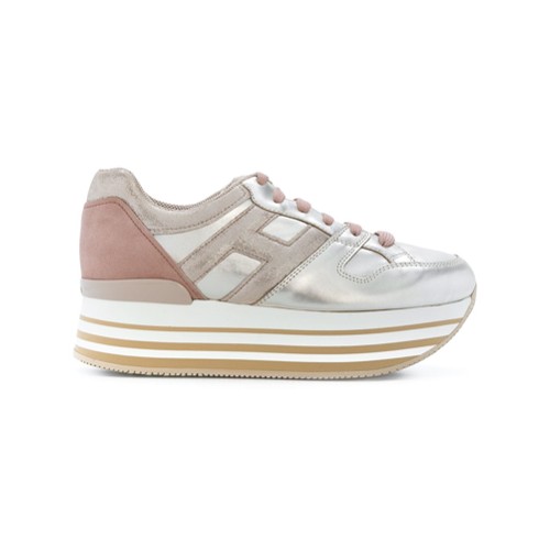 Hogan Maxi H222 flatform sneakers - Metallic | Farfetch EU