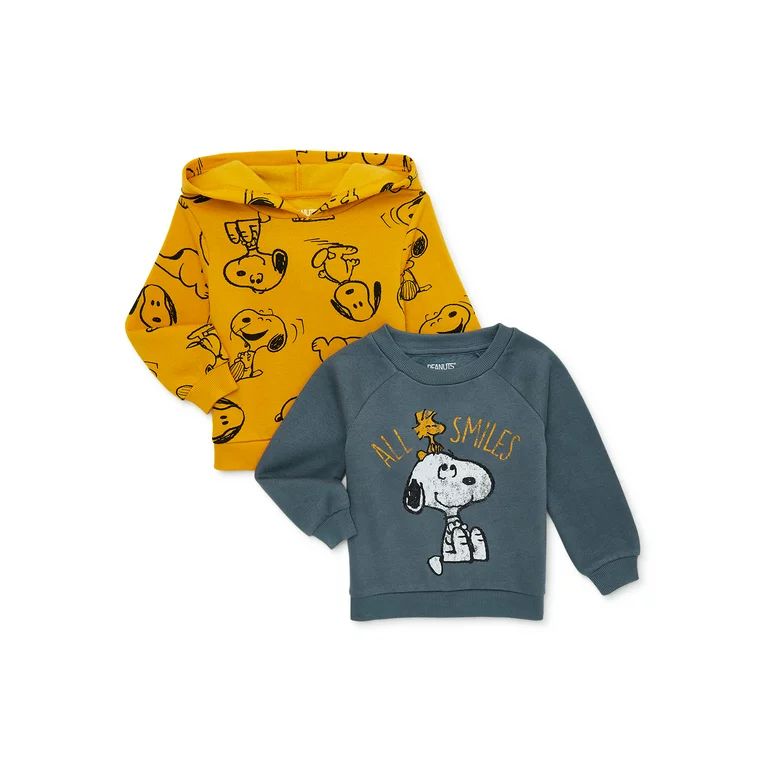 Snoopy Baby and Toddler Boys Pullover Sweatshirt Set, 2-Pack, Sizes 12M-5T - Walmart.com | Walmart (US)