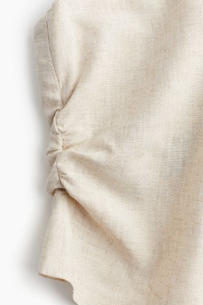Gathered Corset-style Top - Light beige - Ladies | H&M US | H&M (US + CA)