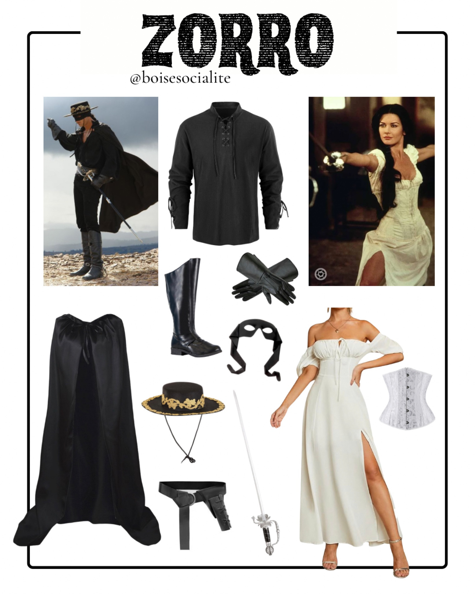 The Mask of Zorro Couples Halloween Costume. Zorro & Elena. 

#LTKHalloween #LTKfindsunder100 #LTKSeasonal