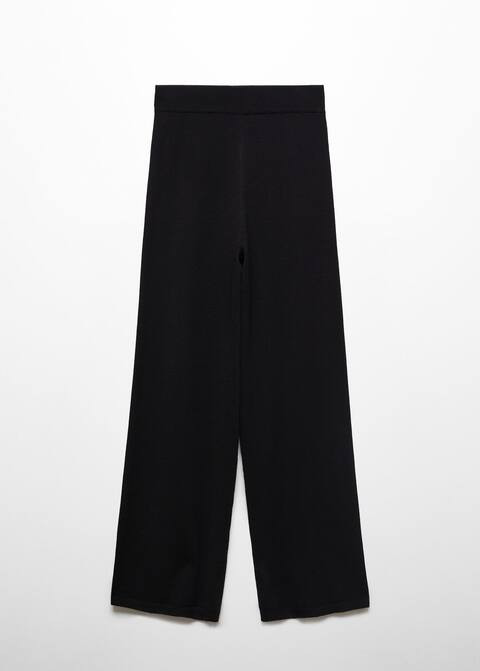 Knitted wideleg trousers -  Women | Mango United Kingdom | MANGO (UK)