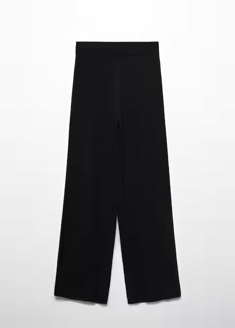 Knitted wideleg trousers -  Women | Mango United Kingdom | MANGO (UK)
