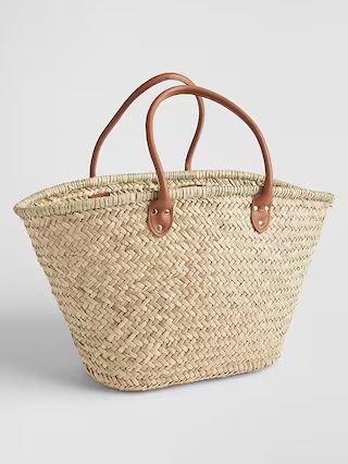 Gap Womens Large Straw Tote Natural Size One Size | Gap US