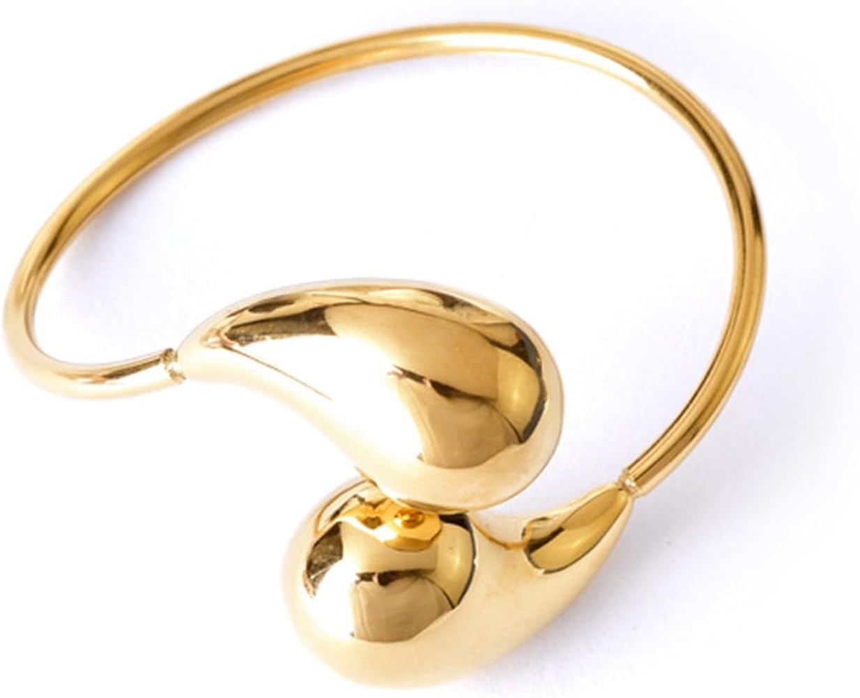 Bi&Yamigeo Teardrop Open Cuff Bracelet,Stainless Steel Tear Water Drop Bangle Bracelet,Dainty Chu... | Amazon (US)