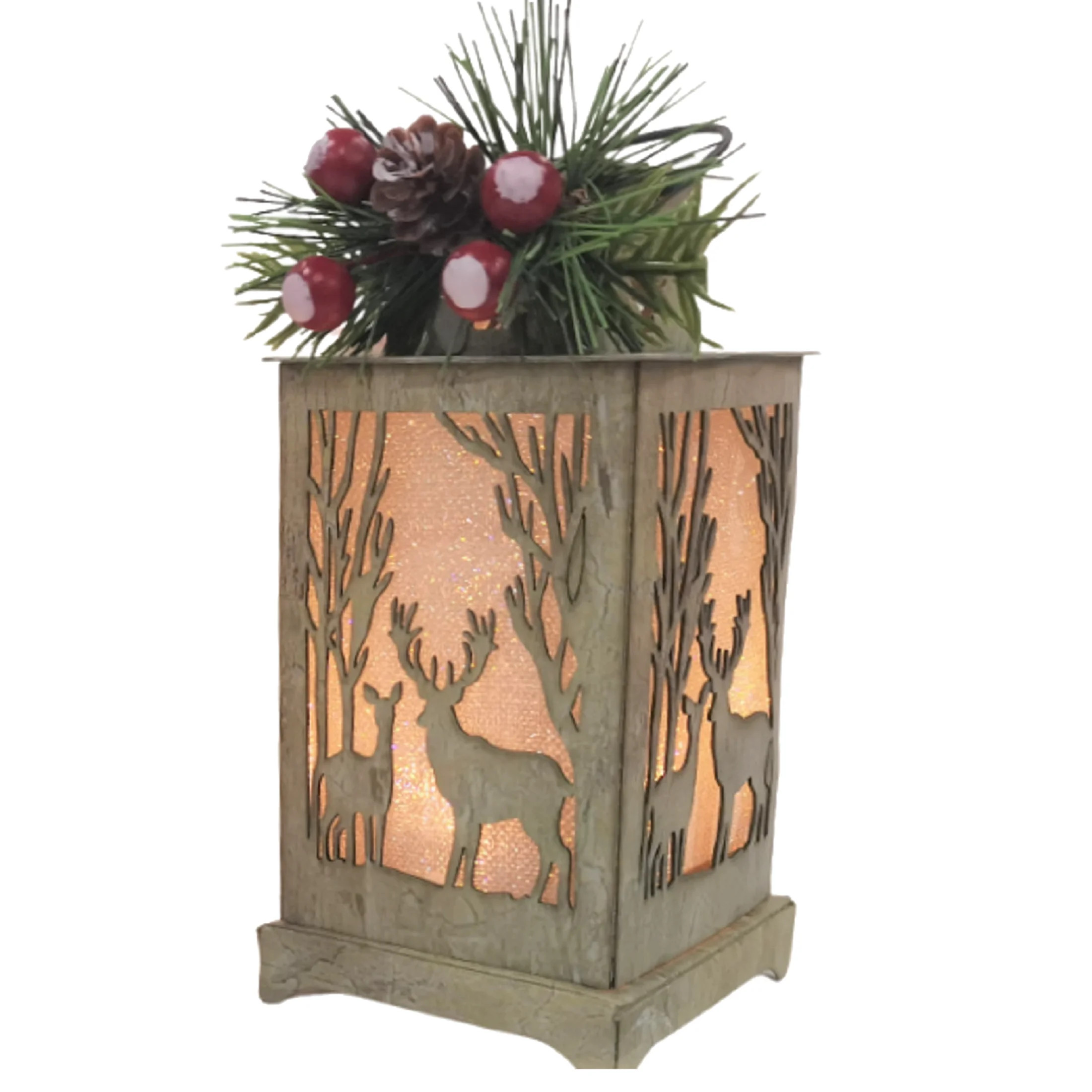 Holiday Time Light LED Deer Lantern Ornament. Deer Brown Color. Casual Traditional Theme. | Walmart (US)