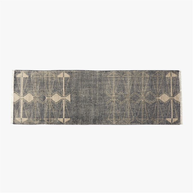 Luma Hand-Knotted Black New Zealand Wool Runner Rug 2.5'x8' by Ackerman + Reviews | CB2 | CB2