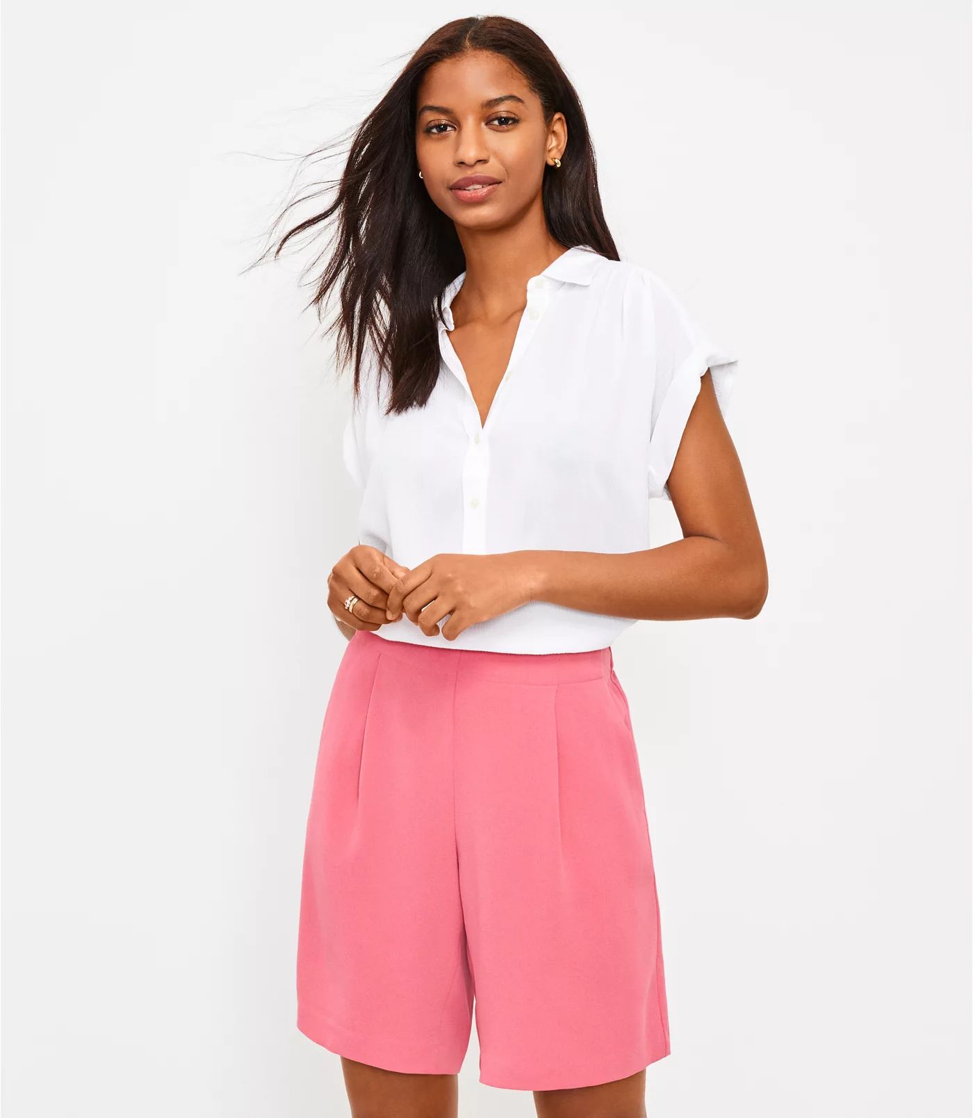 Fluid Bermuda Shorts | LOFT | LOFT