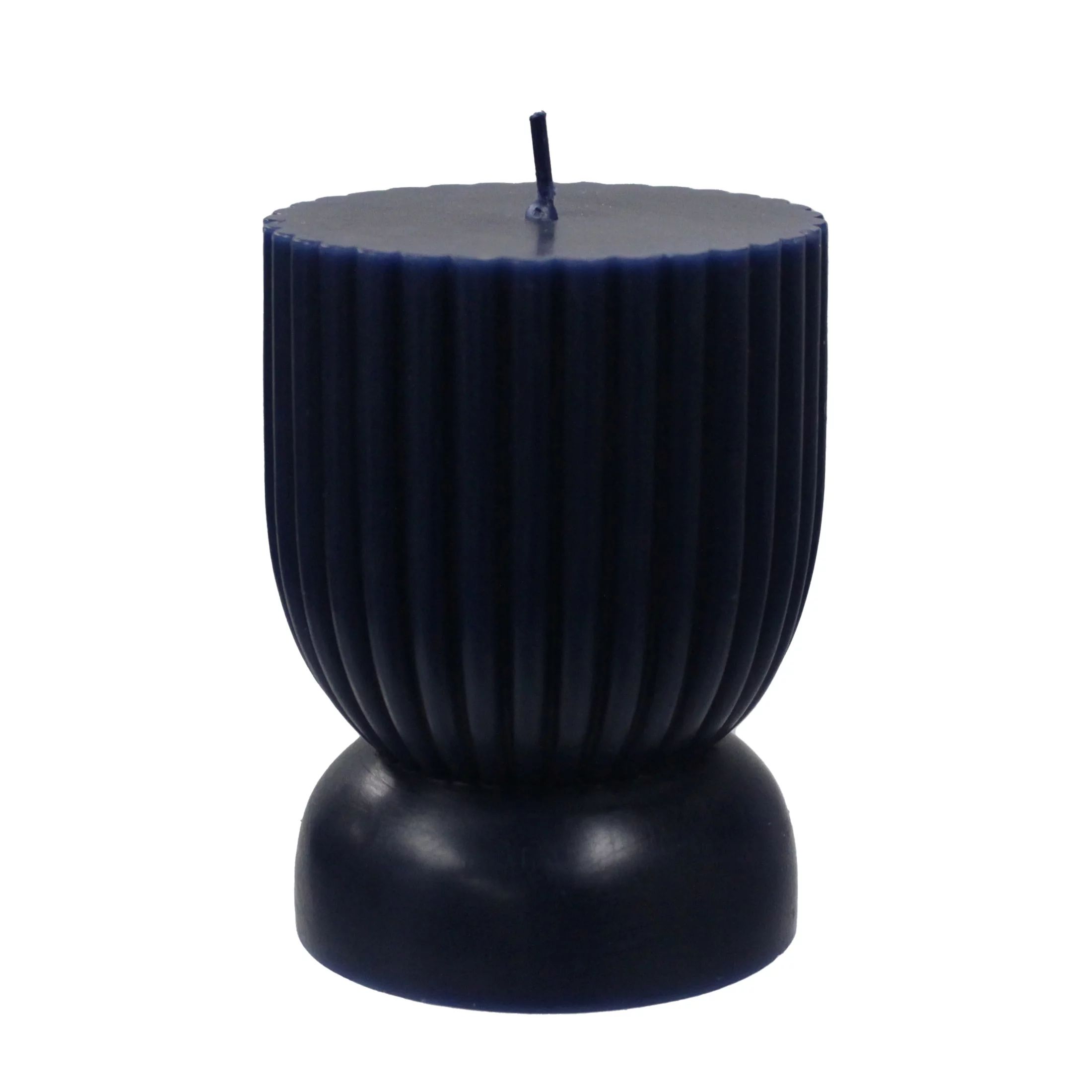 Better Homes & Gardens Unscented Ribbed Pillar Candle, 3x4 inches, Blue | Walmart (US)