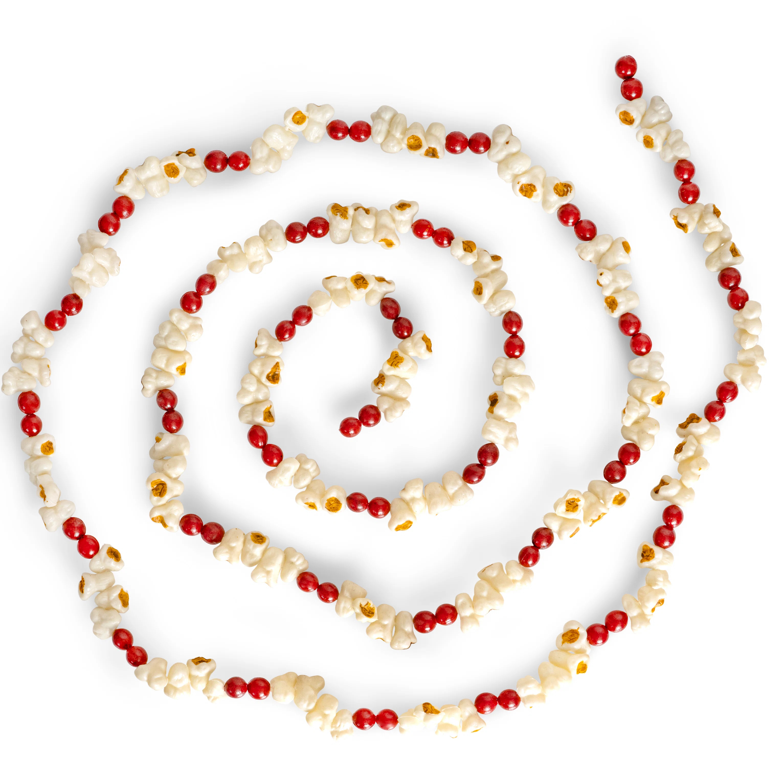 The Holiday Aisle® Popcorn Cranberry Wooden Garland & Reviews | Wayfair | Wayfair North America