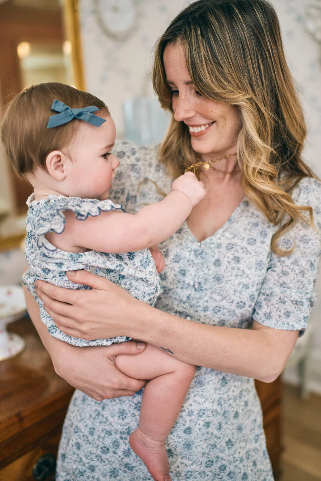 Floral Blues Mother & Baby Set | Baybala