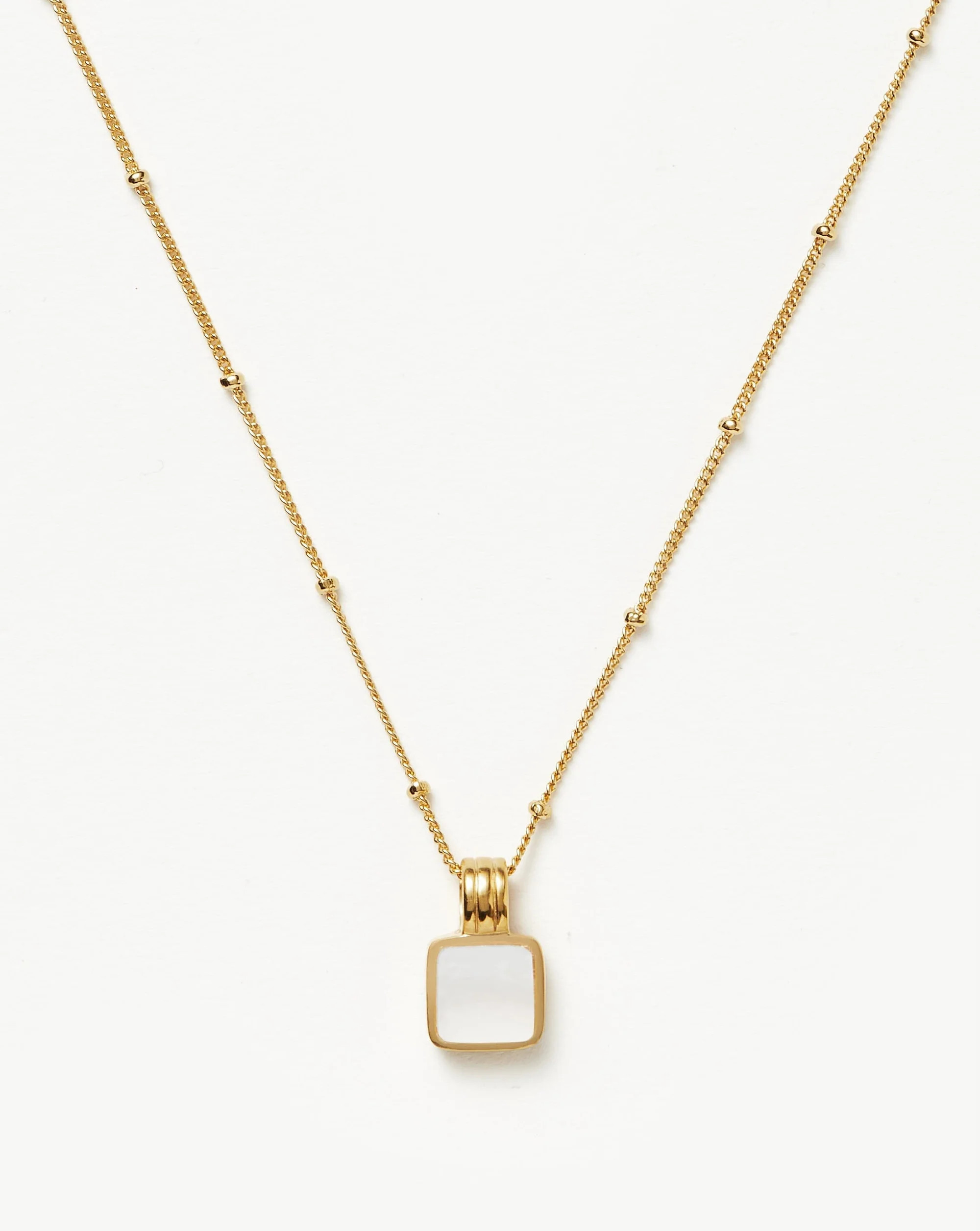 Lucy Williams Square Charm Necklace | 18ct Gold Plated Vermeil/Mother | Missoma