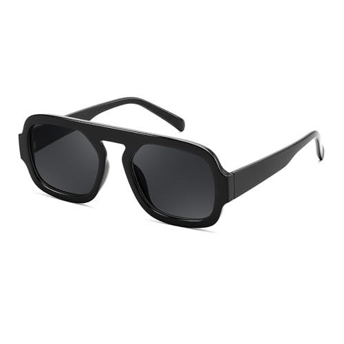 FEISEDY Trendy Square Aviator Oversize Sunglasses for Women, Vintage 70s Flat Top Shades B4175 | Amazon (US)