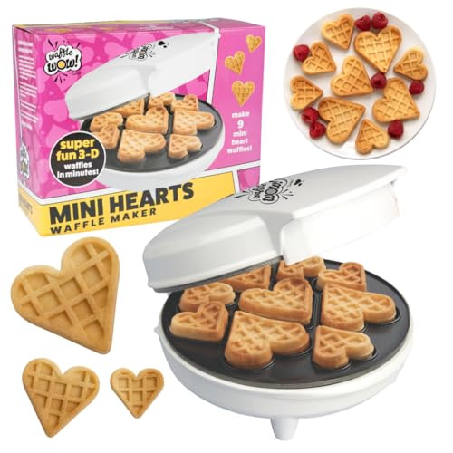 Valentine's Day Mini Hearts Waffle Maker - Bake 9 Heart Shaped Waffles or Pancakes w Electric Nonstick Iron- Show Love w Unique Breakfast or Treat for Her, Kids or Adults- Fun Dessert Gift for Her Him | Amazon (US)