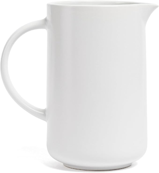 over&back Coupe Stoneware Pitcher - Elegant Water Pitcher for Home Decor and Beverages - 42 Oz - ... | Amazon (US)