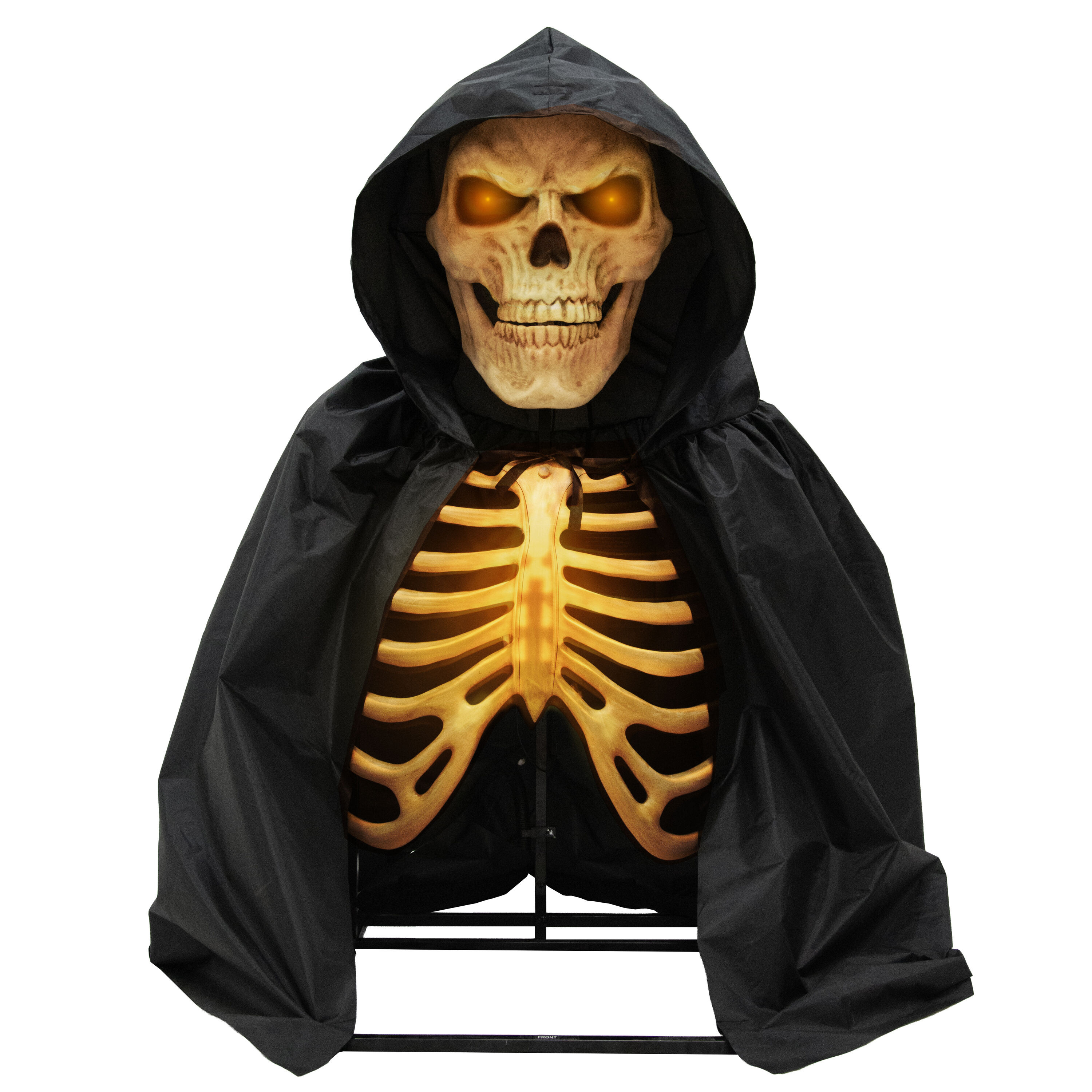 Haunted Living 5-ft Talking Lighted Skeleton Reaper Animatronic one_size in Black | 96950 | Lowe's