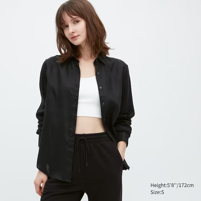 Premium Linen Long-Sleeve Shirt | UNIQLO (US)