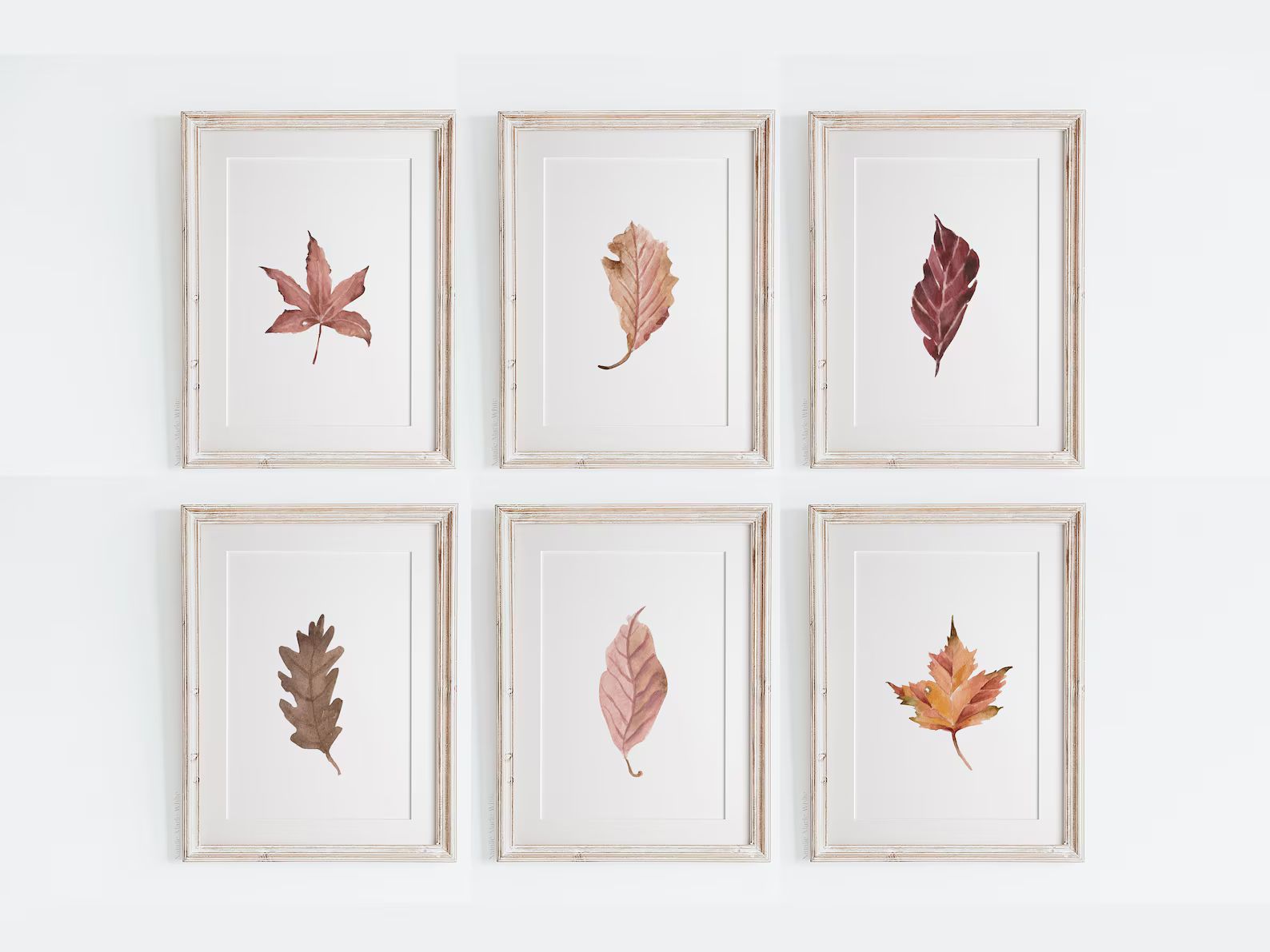 Watercolor Autumn Leaves Prints Set of 6 Prints Fall Leaves - Etsy | Etsy (US)