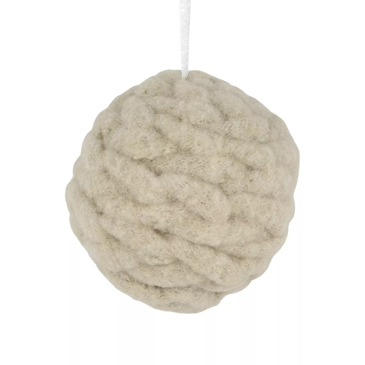 Northlight 3.75" Beige Woven Yarn Ball Hanging Christmas Ornament | Target